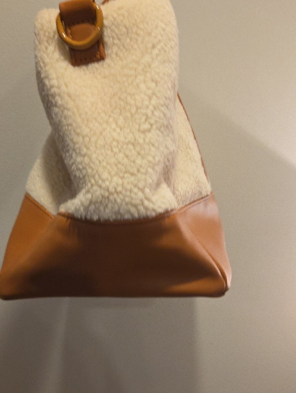 TOMS Cream Sherpa & Tan Duffel Bag - Picture 8 of 9